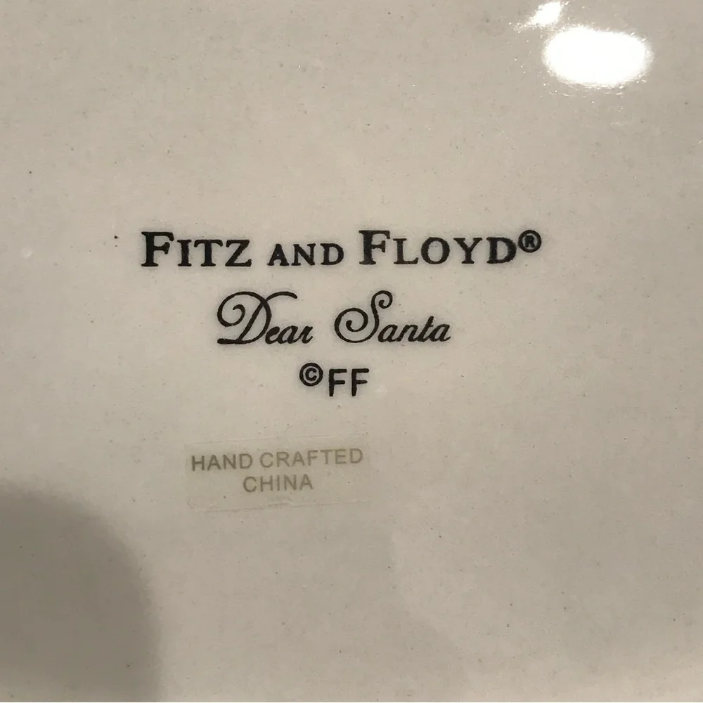 FITZ & FLOYD “Dear Santa” Sentiment Tray NIB
